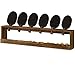 MyGift Wall Mounted Ping Pong Paddle Holder, Burnt Wood Table Tennis Racket Display Rack with Ball Storage Shelf