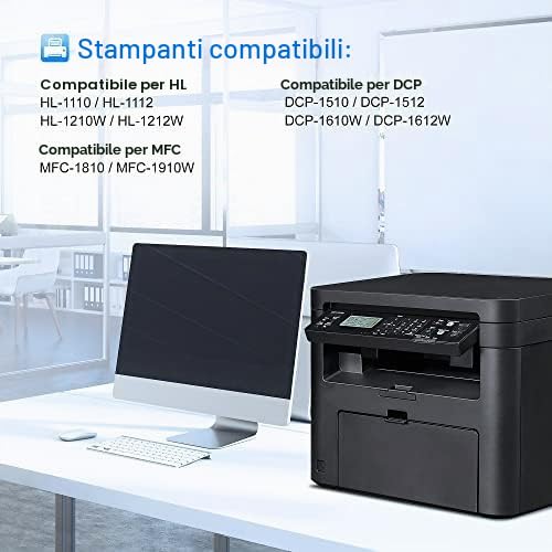 LxTek TN1050 Compatible for Brother TN-1050 TN 1050 Toner Cartridges for Brother DCP-1612W HL-1210W HL-1212W HL-1110 HL-1112 DCP-1510 DCP-1512 DCP-1610W MFC-1810 MFC-1910W (Black, 2-Pack)