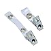 yueton 50pcs Metal Double Hole Badge Clips with PVC Straps, ID Strap Clip Adapter