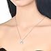 Birthstone Necklace 925 Sterling Silver CZ Diamond Women Gemstone Pendant Love Necklace