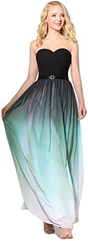 SiSiBride Women's Gradient Colorful Chiffon Prom Dresses Long Party Gown