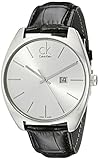 Calvin Klein Men's K2F21120 Exchange Stainless Steel Watch with Black Leather Band