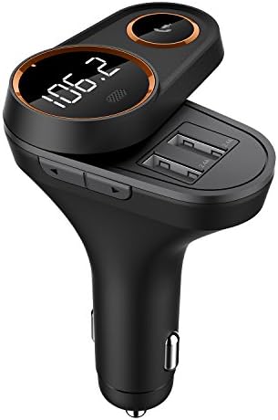 Bluetooth FM Transmitter for Car, Yurchuke 2018 Stylish Design Wireless Bluetooth FM Radio Adapter Car Kit with Hands-Free Calling, 5V/4.8A Concealled Dual USB Charging Ports for iPhone iPod iPad ect