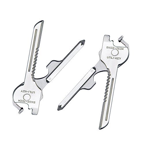 2 Packs Swiss+Tech ST66676 Utili-Key 6-in-1 Key Ring Multi-Function Tool (Quantity 2)