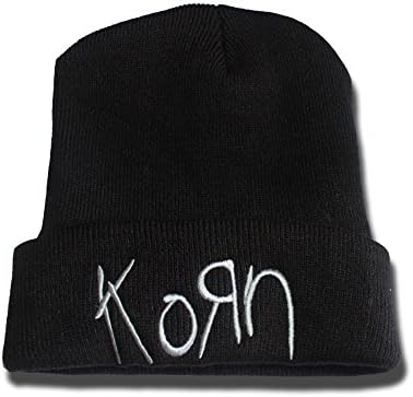 Korn Band Logo Beanie Fashion Unisex Embroidery Beanies Skullies Knitted Hats Skull Caps Black