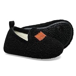 L-RUN Black Kids Slippers for Girls/Boys Indoor