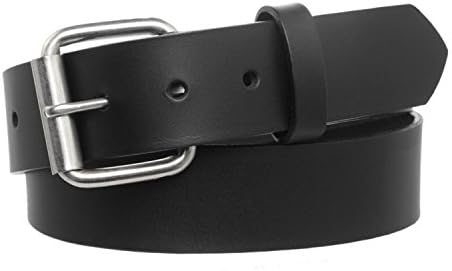 Men's Full Grain Leather Belt With Snap Off Buckle - Black 42"