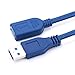 Bluwee USB 3.0 Extension Cable -2 Feet (0.6 Meters) - A-Male to A-Female [Full-Covered Female Blue]