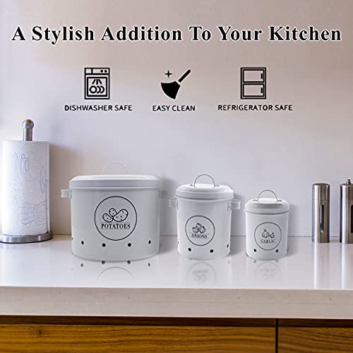 Potato Bin Storage Sets for Kitchen Countertop and Pantry, Perfect