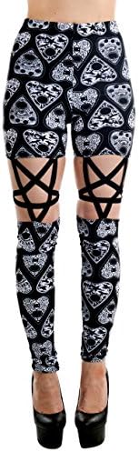 Rat Baby Goth Emo Dark Magic Pentagram Cut Out &amp; Ouija Planchettes Leggings (L)
