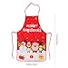 LeeLoon 2 Pack Chistmas Apron, Holiday Kitchen Apron Christmas Santa Claus/Elk/Snowman Style Decoration Apron for Christmas Dinner Party Cooking Baking Crafting House Cleaning Kitchen