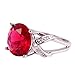 Psiroy 925 Sterling Silver Plated Round Simulated Ruby Spinel Solitaire Promise Ring Size 10