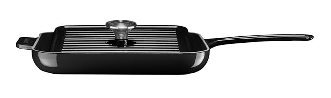 Kitchenaid Grillpfanne mit Presse, schwarz, Gusseisen, 28.5 cm