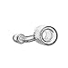 BlownPro Quartz Thermal Male/Female Bowl with Double Tube, Clear Joint, 90 Degree (14MM FEMALE)