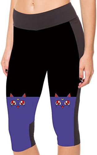 Vertiar Womens 3d Digital Print Workout Capri Yoga Pants Crop Leggings