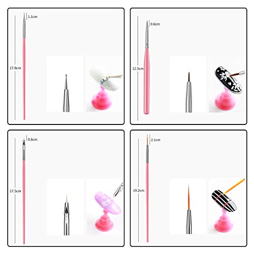 image for DAGEDA Nail Art Brushes, 15PCS Nail Art Design Dotting Painting Drawin