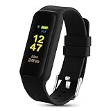 InChor Smart Bracelet IP67 Waterproof Colorful OLED Touchscreen Menu Display Fitness Tracker Bluetooth 4.0 (Black)
