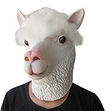 Lubber Alpaca Latex Animal Head Mask for Halloween Costume Party