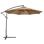 Best Choice Products Offset 10' Hanging Outdoor Market New Tan Patio Umbrella, Beige