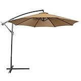 Best Choice Products Patio Umbrella Offset 10' Hanging Umbrella Outdoor Market Umbrella Tan New (Lawn &amp; Patio)