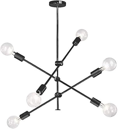 miwaimao Candelabro móvil con 6 luces, lámpara colgante de mediados de