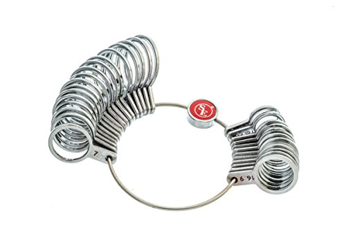 SE JT133RS-29 Metal Ring Sizer USA Sizes and Half Sizes 1-15 (29 PC.)
