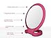 Double Sided Magnifying Mirror - Vanity Round Makeup Mirror with 1x and 5x Magnification - Mirror Stand with Adjustable Handle - Light, Compact Mirror - Portable, Standing Mirror for Travel (Purple)