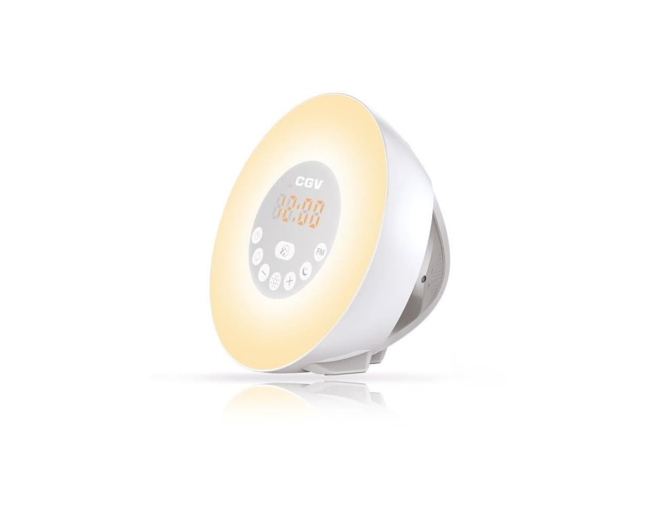 CGV Aruna Alarm Clock Radio with Dawn and Twilight Simulator, 6 Different Mood Lights