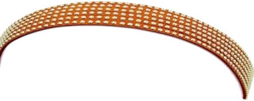 Fashion Jewelry ~ Orange Gold Studs Stretch Head Band (Style Hair 238f 16)