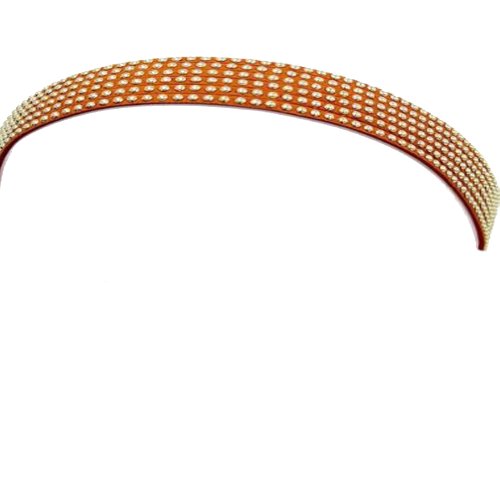 Fashion Jewelry ~ Orange Gold Studs Stretch Head Band (Style Hair 238f 16)