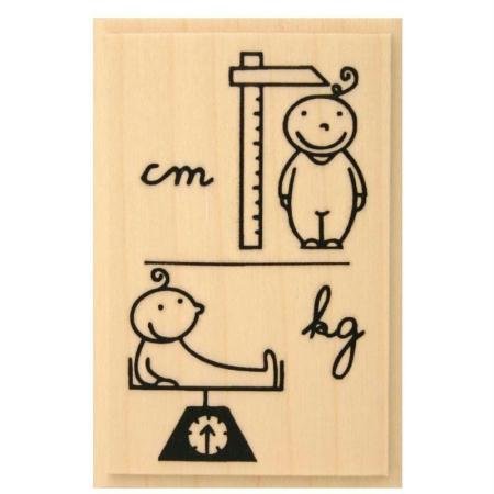 Aladine - Birth Stamp - Wooden Support - Realization of Birth Announcements - Scrapbooking and Creative Cartery - Large Format - Toise and Balance Design