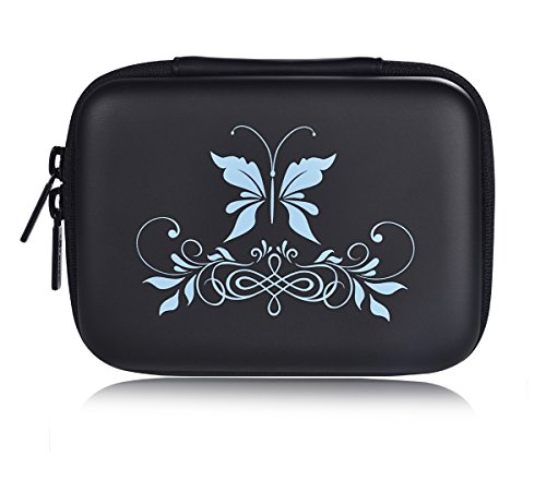 SHBC Essential Oil Case – storage carrying bag suitable for 5ml 10ml 15ml roller Bottles-portable Handle bag for travel and home-perfect for doTerra and Young Living Oil (10 bottles, Blue Butterfly)