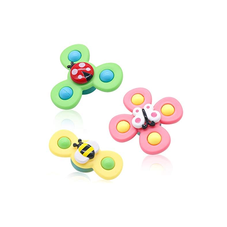 LICAXVL Learning Toys, Suction Cup Spinner Toy 3PCS Toddler Toys, Baby Water Toy Attractive Stress Relief Suction Cup…