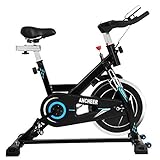 ANCHEER Indoor Cycling Bike, Belt Drive Indoor Exercise Bike with 49LBS Flywheel (Black)
