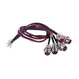PME 5pcs/set LED Indicator Light Bulb Pilot Dash LED Lamp 12v Universal for Car Auto Vehicle Boat(Red)