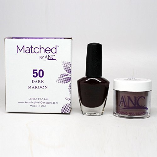 ANC Amazing Nail Concepts Matched kit # 50 Dark Maroon