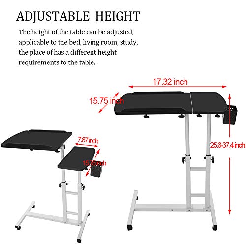 FengGa Computer Desk for Small Space/Writing Desk/Compact Desk/Foldable Desk.Household Can Be Lifted and Folded Folding Mobile Small Working Desks Home Computer (Black, 17.32inch×15.75inch.)