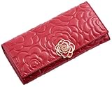 Heshe Women's Genuine Leather Rose Pattern Purse Wallet Clutch W Card Holder