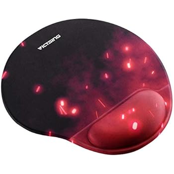 VicTsing Mouse Pad, Ergonomic Mouse Pad with Gel Wrist Rest Support, Gaming Mouse Pad with Lycra Cloth, Non-Slip PU Base for Computer, Laptop, Home, Office & Travel, Red and Black