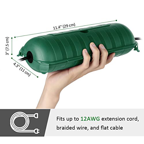Outdoor Extension Cord Safety Cover with Large Housing and IP44