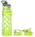 Swig Savvy Sports Leakproof Wide Mouth Glass Water Bottle with Straw and Silicone Sleeve, 25 Ounces, Green