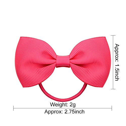 40 Pieces 2.75" Baby Girls Hair Bows Tie Grosgrain Ribbon Bows Rubber Band Ribbon Hair bands For Girl Teens Kids Babies Toddlers (20 Pair 023) - Thumbnail 2