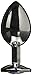 Aexge Medium Size Anal Plug, Stainless Steel with Purple Jewel