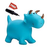 Babe Fairy Horse Hopper Ride-on Toddlers Toys for Children,Jumping Horse,Inflatable Bouncer Seat Birthday Gift for Kids(Blue Triceratops)