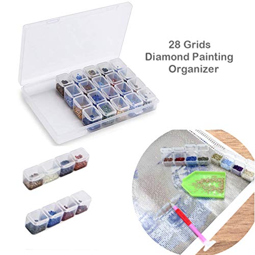 SanerDirect 100pcs 5d Diamond Painting Tool Accessories, New Design Light Drill Pens, Diamond Painting Roller, 28 Grids Diamond Painting Container for DIY Craft