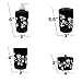 Blue Donuts Bathroom Accessories Set Complete, Toilet Brush and Holder, Trash Can, Toothbrush Holder, Black, 7 Pieces