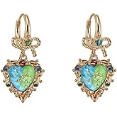 Vintage Sweet Bow Earrings - Geometric Heart-Shaped Dangle Earrings for Women - Stylish Women's Jewelry - M2964