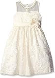 American Princess Girls' Embroidered Peal Neckline Dress