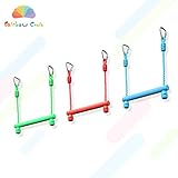 Rainbow Craft Monkey Trapeze Ninja Bars of 3pc for Kids Outdoor Play Set - Swing Accessory Set of Blue, Red and Yellow Color