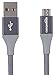 Amazon Basics Double Braided Nylon USB-A 2.0 to Micro USB Cable, 3 Feet, Dark Grey